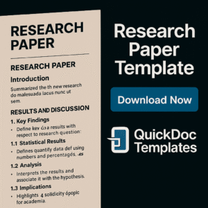 Research Paper Template – Editable Format for Academic and Scientific Studies