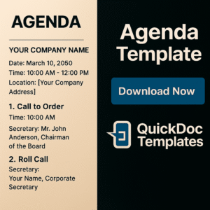 Agenda Template – Editable Meeting Schedule Format for Business and Board Use