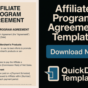 Affiliate Program Agreement Template – Editable Contract for Commission-Based Partnerships