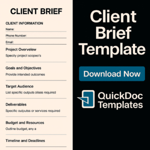 Client Brief Template – Editable Pre-Project Intake Form for Agencies and Freelancers