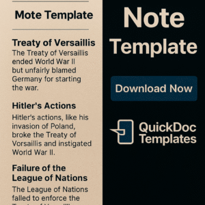 Note Template – Editable Academic and Research Note Format
