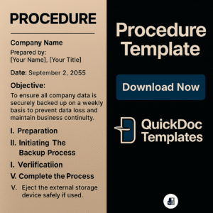 Procedure Template – Editable Format for Business Operations and Technical Workflows