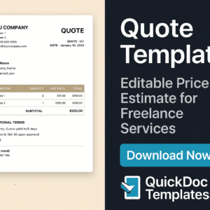 Quote Template – Editable Price Estimate for Freelance Services