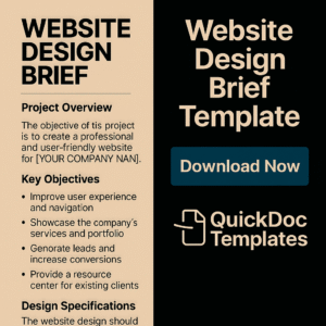 Website Design Brief Template – Editable Document for Professional Website Planning