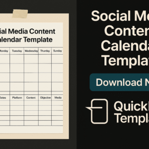 Social Media Content Calendar Template – Editable Weekly Posting Planner for Creators and Agencies