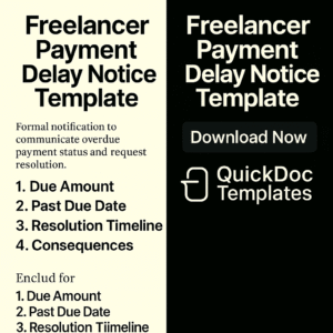 Freelancer Payment Delay Notice Template – Editable Overdue Payment Reminder for Clients