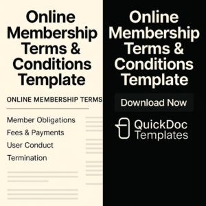 Online Membership Terms & Conditions Template – Editable Agreement for Digital Clubs, Communities, and Subscription Platforms