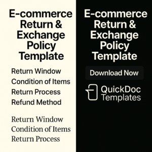 E-commerce Return & Exchange Policy Template – Editable Refund and Exchange Rules for Online Stores