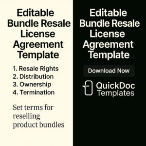 Editable Bundle Resale License Agreement Template – Legal Contract for Reselling Digital or Physical Product Bundles