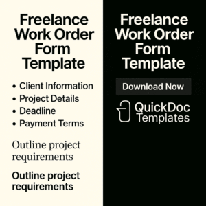 Freelance Work Order Form Template – Editable Document for Client Project Requests