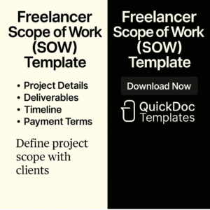 Freelancer Scope of Work (SOW) Template – Editable Project Agreement for Freelance Services