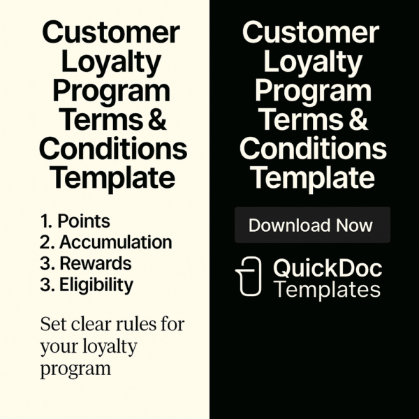 Customer Loyalty Program Terms & Conditions Template – Editable Rules for Reward and Points Programs