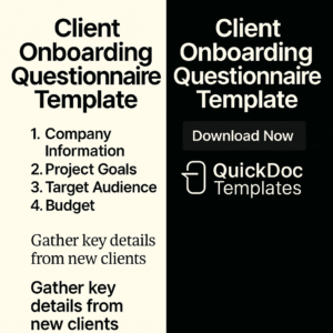Client Onboarding Questionnaire Template – Editable Form for Collecting New Client Information