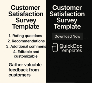 Customer Satisfaction Survey Template – Editable Feedback Form for Service and Product Evaluation