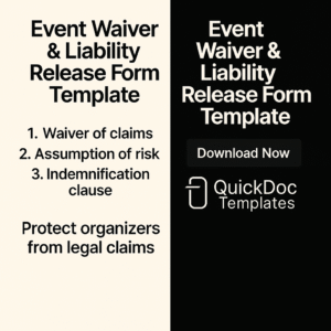 Event Waiver & Liability Release Form Template – Editable Legal Protection for Organizers