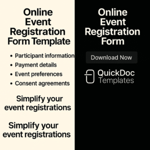 Online Event Registration Form Template – Editable Participant Information & Consent Form