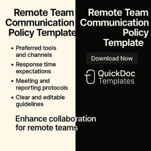 Remote Team Communication Policy Template – Editable Guidelines for Distributed Workforces