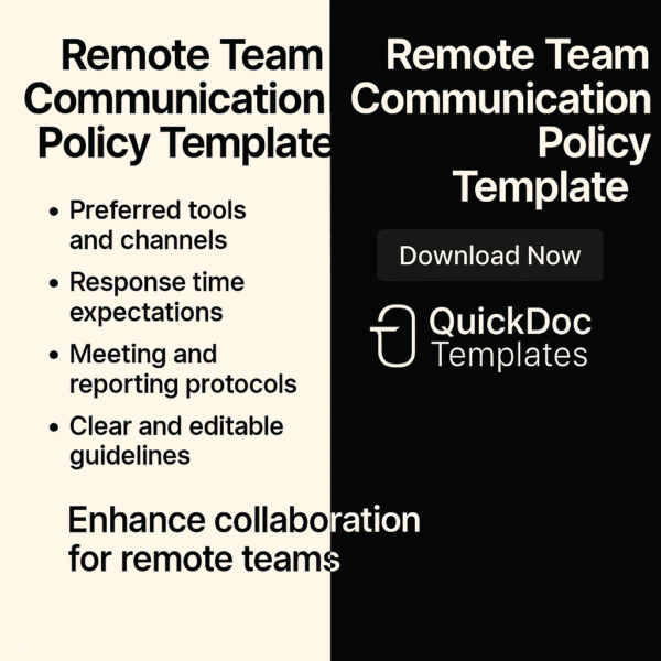 Remote Team Communication Policy Template – Editable Guidelines for Distributed Workforces