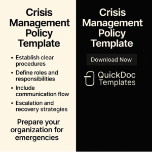 Crisis Management Policy Template – Editable Internal Guidelines for Emergency Situations