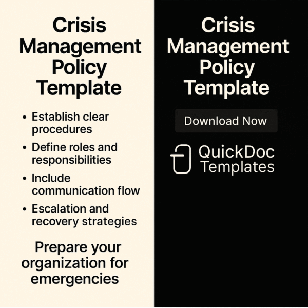 Crisis Management Policy Template – Editable Internal Guidelines for Emergency Situations