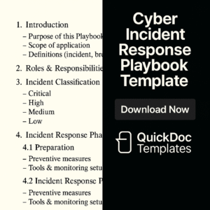 Cyber Incident Response Playbook Template – Editable Procedures for Managing Security Breaches