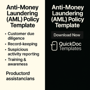 Anti-Money Laundering (AML) Policy Template – Editable Compliance Guidelines