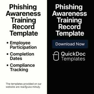 Phishing Awareness Training Record Template – Editable Form for Tracking Employee Security Training and Compliance