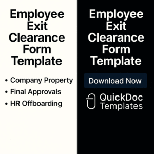 Employee Exit Clearance Form Template – Editable Form to Manage Company Property Returns and Final Offboarding Tasks