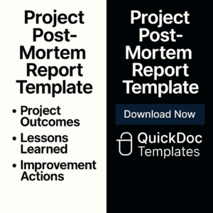 Project Post-Mortem Report Template – Editable Report to Evaluate Project Outcomes, Lessons, and Improvements