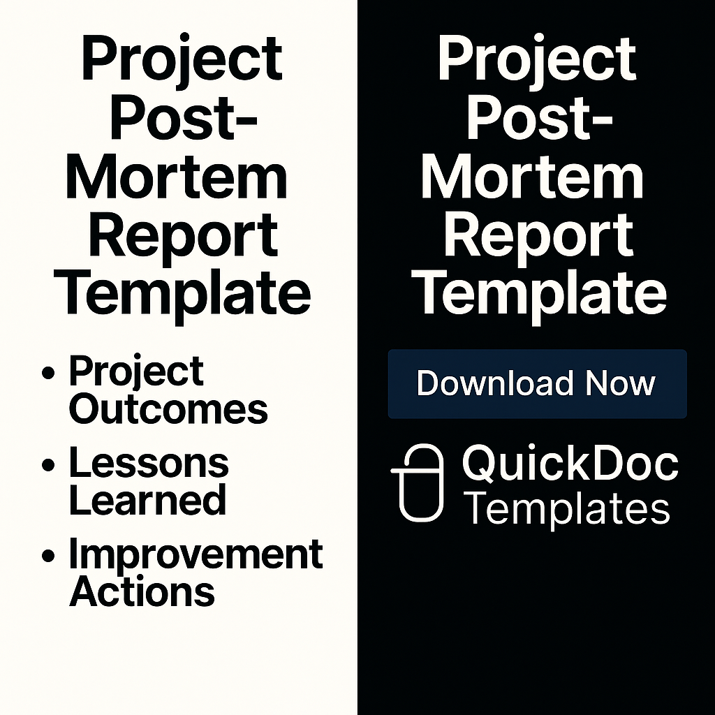 Project Post-Mortem Report Template – Editable Report to Evaluate Project Outcomes, Lessons, and Improvements