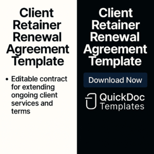 Client Retainer Renewal Agreement Template – Editable Contract for Extending Ongoing Client Services and Terms