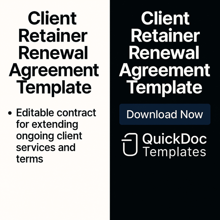 Client Retainer Renewal Agreement Template – Editable Contract for ...