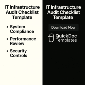 IT Infrastructure Audit Checklist Template – Editable Compliance & Performance Review Form for IT Systems