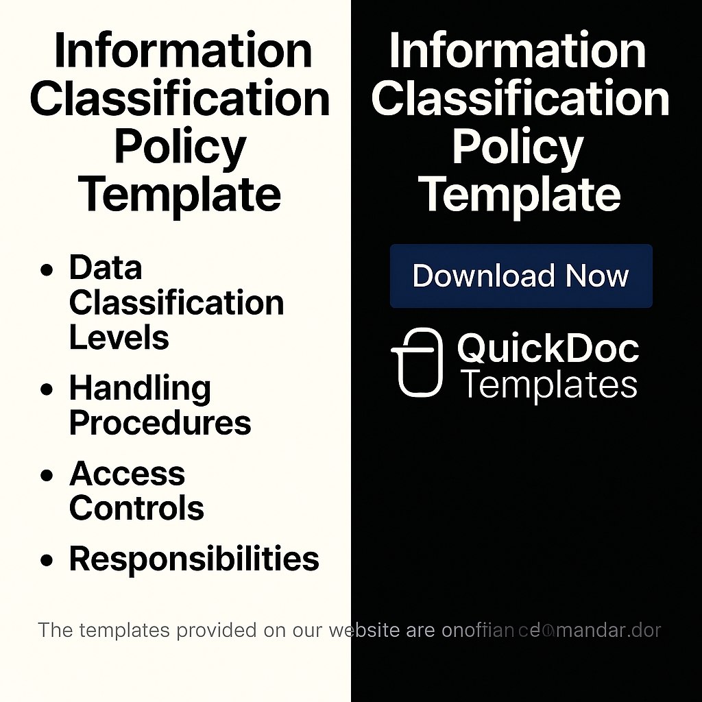 Information Classification Policy Template – Editable Corporate Policy for Data Categorization and Security Handling